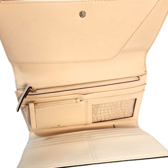 Kate Spade NY Mikas Pond Phoenix Trifold Leather Travel Wallet Oceanic Blue NEW - Picture 4 of 11